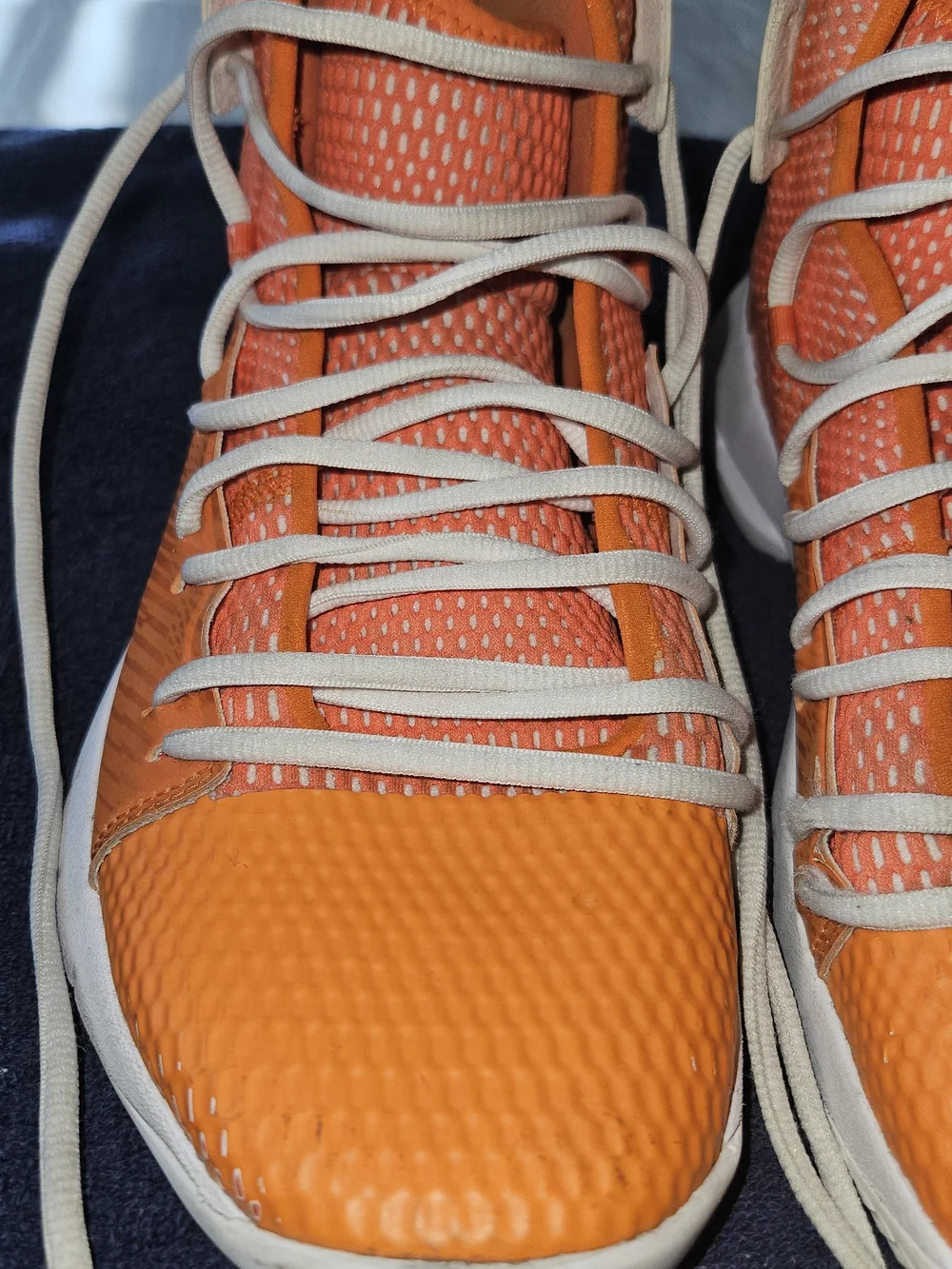 Under Armour Orange High-Top Athletic Sneakers with White Laces